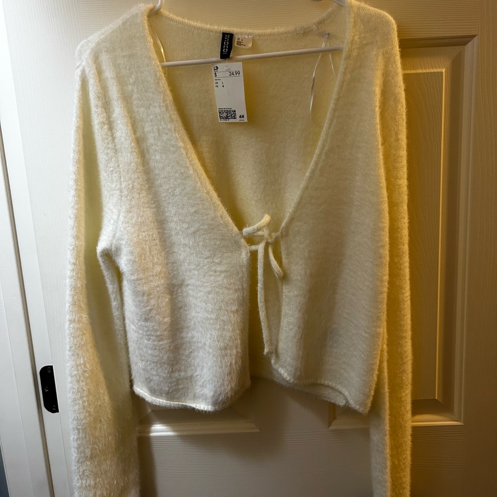 White tie cardigan